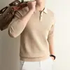 Nuevo suéter de punto de manga larga para hombre transfronterizo de otoño e invierno, suéter para hombre de estilo casual de negocios medio abierto