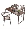 Mesa de Té Antigua de Madera de Olmo Estilo Chino, Mesa de Té para Balcón, Mesa de Té para Hogar en Apartamentos Pequeños, Mesa de Té Kung Fu Inspirada en Zen, Color Sencillo de Nogal