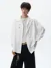 Camisa oversized com botões, novo estilo chinês, metálica, jaqueta camisa casual primavera/outono, masculina retrô de manga comprida, corte solto, padrão jacquard