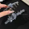 Pinza para el Cabello de Cristal Hecha a Mano de Gama Alta con Diseño de Hilo de Pescar, Pasador Premium para Cabello Grueso, Accesorio para el Cabello de Mujer para la Parte Trasera de la Cabeza, Pinza de Tiburón de Nuevo Estilo