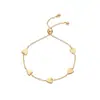 Pulsera Europea y Americana Nueva con Forma de Corazón para Mujer, Pulsera de Oro de Moda con Colgante, Accesorios Simples y Versátiles, Regalo de Vacaciones