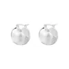  Hebilla de oreja de bola esmerilada cepillada de plata de ley s925 para mujer, estilo Ins, otoño e invierno, nuevo diseño nicho, pendientes de alta gama de industria pesada