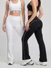 Pantalones de Campana Rayados de Durazno Transfronterizos Juyitang de Cintura Alta Levanta Glúteos Ajustados de Tacto Nude Alta Elasticidad Delgados Pantalones de Yoga para Mujer