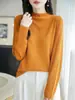 Cuello medio, simple y elegante, nuevo top básico de manga larga ligero y transpirable, efecto adelgazante, adecuado para primavera y otoño, uso casual diario