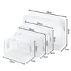 Bolsa de Tocador de Viaje Juego de Cuatro Piezas, Bolsa Cosmética Transparente de PVC Engrosado, Bolsa de Almacenamiento con Cremallera de Gran Capacidad Impermeable y a Prueba de Polvo