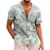Camisa Hawaiana de Manga Corta con Estampado para Hombre de Verano Amazon Transfronterizo Fábrica de Origen Casual y Versátil