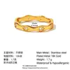 Anillo de Acero Inoxidable Yingtai Estilo Europeo y Americano Ins Lujo Accesible Gama Alta Chapado en Oro de 18 Quilates Acero de Titanio Dorado con Diamantes Que No Se Desvanecen para Mujer