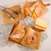 Bolsa de Empaque de Alimentos de Papel Kraft Empaque Desechable Pastel de Sésamo Hotcakes Sándwich de Carne Snack Apertura Triangular Bolsa de Papel Resistente a la Grasa