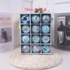 Decorações de Natal Temu 12 Peças/6cm Caixa Especialmente Moldada Conjunto Pintado Bola Árvore de Natal DIY Atmosfera Decorativa
