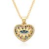 Collar de mujer con microincrustaciones de circonitas bañadas en oro real y cobre con aceite de gota de ojo de diablo de palma de moda europea y americana.