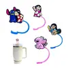 Tapa de Popote de Dibujos Animados de Silicona Goma Suave Cubierta de Popote Cosida de Dibujos Animados para Vaso Stanley Silicona Suave Cubierta de Popote de 10 mm con Popote