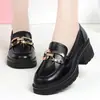 Mocasines de moda 2026 Otoño/Invierno Nuevo Estilo Zapatos Pequeños de Cuero Estilo Británico Estilo Académico Casual Versátil Zapatos Individuales Suela Gruesa Cuero