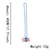 Venta caliente transfronteriza, collar de cuentas azules, rojas y plateadas para el Día de la Independencia, colgante decorativo para fiesta del Día Nacional de EE. UU., regalo festivo