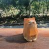 Talla de Madera Hecha a Mano Figuras de Gato y Perro, Hermosas Muñecas Curativas, Gato Naranja Pintado y Regalos de Shiba Inu, Vaina de Frijol
