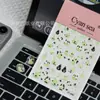 Cyansea Estampado Estéreo Delgado Transparente Manicura Simple y Lindo Pera Verde Personaje de Dibujos Animados Coreano Pegatinas Decorativas para Uñas