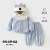 Pijama para bebê menino, conjunto de loungewear com tema de urso para outono e inverno, roupa externa fofa e quente para crianças pequenas, roupão infantil de alta qualidade