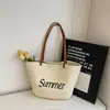 Bolso Tejido de Paja para Mujer, Bolso Tejido de Gran Capacidad, Bolso de Mano Estilo Nuevo, Bolso de Playa, Bolso Tote, Bolso de Hombro Versátil para el Trabajo