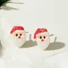 Pendientes Navideños Europeos y Americanos Transfronterizos Nuevos para Mujer, Pendientes Creativos y de Moda de Resina con Forma de Árbol de Navidad, Muñeco de Nieve, Papá Noel