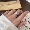 Anillo Abierto de Perla de Concha S925 de Corea del Sur para Mujer Diseño de Nicho de Gama Alta Versátil Anillo Vintage de Otoño e Invierno