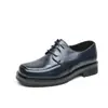 Zapatos de cuero para hombre de punta cuadrada transfronterizos, zapatos de vestir formales casuales para hombre, zapatos derby estilo británico de suela gruesa, zapatos versátiles para hombre de talla grande