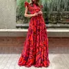Vestido Largo Casual de Vacaciones 2026 Otoño Nueva Ropa para Mujer al por Mayor Estilo Europeo y Americano Vestido de Campana con Estampado Francés