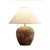 Luminária de mesa estilo wabi-sabi, cerâmica vintage, para sala de estar, quarto, decoração de casa de temporada, luminária de cabeceira criativa estilo chinês novo, luminária de mesa estilo japonês