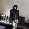 Chamarra sudadera acolchada para hombre con cremallera metálica deconstruida, marca de moda americana de alta calle, chaqueta corta de alta gama pesada para primavera y otoño