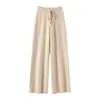 Pantalones de Pierna Ancha de Cachemira Pura para Mujer Otoño/Invierno 2026, Pantalones de Cachemira Tejidos Simples Versátiles, Pantalones de Pierna Ancha de Cachemira para Mujer