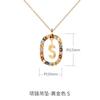 Collar europeo y americano transfronterizo de 26 letras en español para mujer, cadena de clavícula versátil, diseño de nicho con gema de cristal