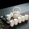 Set de Regalo Tetera con Asa Set de Té Hogar Tetera de Cerámica Simple Tazas de Té Set Completo Hotel Restaurante Pedidos de Empresa