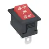 Interruptor basculante KCD1 interruptor cuadrado rojo de tres patas tres posiciones interruptor de encendido basculante contacto de cobre resistencia a altas temperaturas