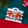 Pulsera Versátil Navideña Transfronteriza Europea y Americana Árbol de Navidad Corazón Arcilla Suave Pulsera de Cuentas Coloridas Juego de Apilamiento Multicapa