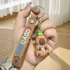 Chaveiro de kapibala fofo de desenho animado transfronteiriço, chaveiro de boneca tridimensional, pingente para mochila e carro, presente, atacado