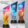 Trofeo de Cristal Baloncesto Billar Bádminton Tenis de Mesa Fútbol Natación Cuerda para Saltar GUNDAN Reunión Deportiva Divertida Premio Personalización