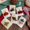 Tecido Novo Outono e Inverno Preenchido com Algodão Grampo de Cabelo Maçã Abóbora Grampo de Cabelo Artesanal Acessórios de Cabelo para Meninas Não Machuca Franja Grampo de Bico de Pato