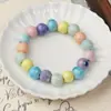 Macaron Cor Mista Contas Antigas Pulseira Multi-Círculo Pulseira Pulseira Flor de Pessegueiro Verão Mori Doce Corrente Feita à Mão