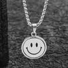 Collar de cara sonriente giratoria de moda colgante de personalidad hip-hop expresión volteable literario y artístico para hombre y mujer collar de estado de ánimo hipster venta al por mayor