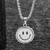 Collar Giratorio Personalizado de Cara Sonriente de Moda Colgante de Personalidad Hip-Hop Flip-Emoción Artístico Unisex Moda Collar de Estado de Ánimo