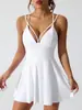 Roupas Femininas Transfronteiriças Europeias e Americanas Temu Novo Elegante Casual Esportivo Vestido para o Dia a Dia Vestido Fitness sem Costas Feminino Verão