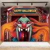 Novo pano de fundo de Halloween transfronteiriço, pano pendurado para decoração de festa de feriado, bandeira de banner para arranjo de atmosfera do festival fantasma