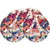 Manteles Individuales Redondos Transfronterizos con Estrellas del Día de la Independencia Americana en Estampado Rojo, Azul y Blanco, Populares en Temu, Venta Directa del Fabricante