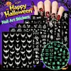 Pegatinas de uñas de Halloween transfronterizas combinación de araña, murciélago, calavera, calabaza pegatinas autoadhesivas para arte de uñas de la fábrica de origen