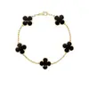 Pulsera de Cuatro Hojas y Cinco Flores de Precisión CNC V-Gold de Gama Alta con Ágata Roja Natural y Nácar Blanco, Chapada en Oro Rosa de 18 Quilates