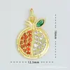 Venta directa del fabricante, al por mayor en stock, joyería de cobre dulce de 18 quilates con colgantes de frutas de fresa y cereza de esmalte de colores