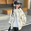 Chaqueta de Otoño para Niñas 2026 Nueva Chaqueta Fresca de Moda para Primavera y Otoño para Niños Mayores Chaqueta de Trabajo Holgada Top