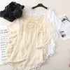 Novo gancho de feriado transfronteiriço cor sólida costura europeia e americana saia de praia franja pequena proteção solar curta sexy blusa de praia