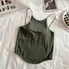 Camisole Feminina Doce e Picante de Gola Alta com Bojos, Lindo Design nas Costas, Sutiã Integrado, Top Picante para Meninas, Roupa Íntima, Faixa para o Peito para Mulheres