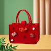 Bolsa de Fieltro para Regalo de Nochebuena Libro Rojo Pequeño Misma Mini Bolsa de Manzana Caramelizada Bolsa de Embalaje para Regalo Bolso