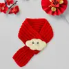 Gato Año Nuevo Accesorios para Mascotas Bufanda Danza del León Roja Hilo Caliente Tejido Bufanda para Perro Calentador de Cuello Festivo para Perro