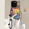 Pintura a Óleo Corrente de Girassol Adequada para Capa de Celular Apple 16 Pro Max, 13 Acabamento Escovado, 15 Silicone Macio, 14 Proteção Completa Anti-Queda